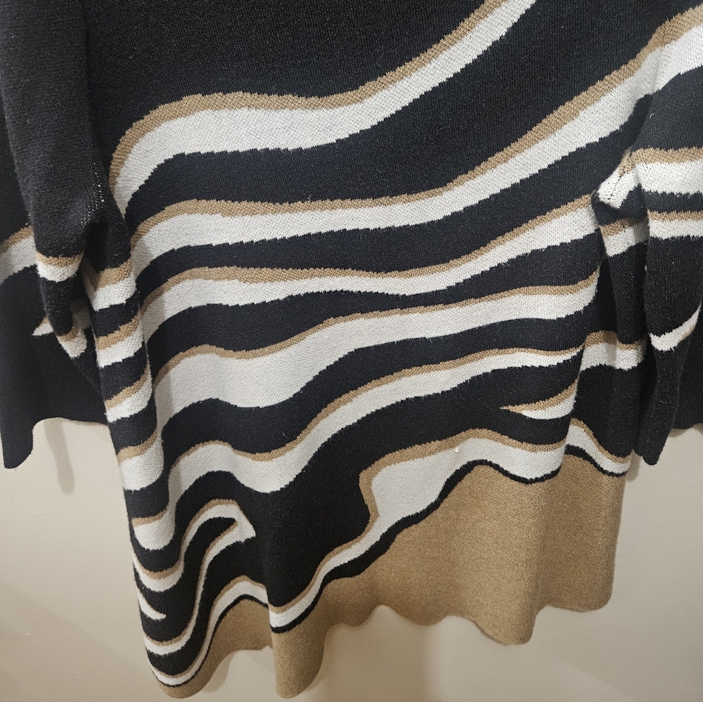 Chico's Animal Print Stripe Soft Stretch Office Casual Sweater Size 2/Large - Picture 5 of 14